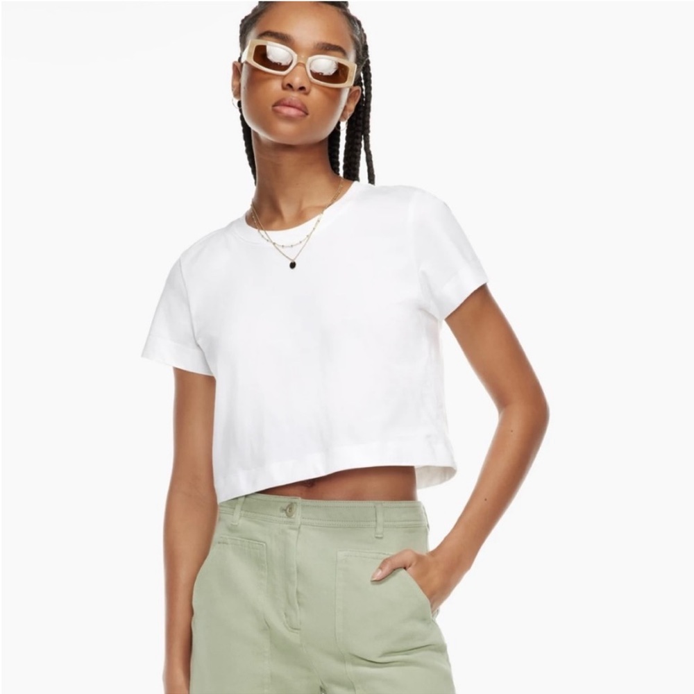 Wilfred Free Aritzia Weekend Cropped T-Shirt in White, XXS